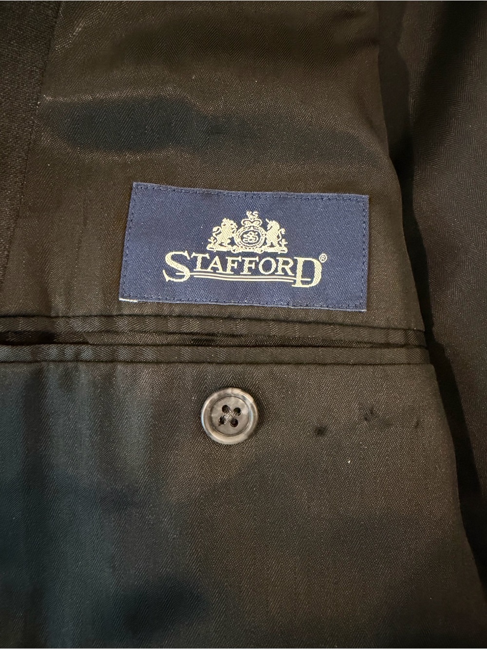 Vintage Stafford Dark Gray Heather Suit 44L Blazer, 40X32 Pant Old Money - Picture 6 of 16